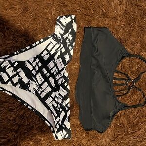 Black and White Bikini Set